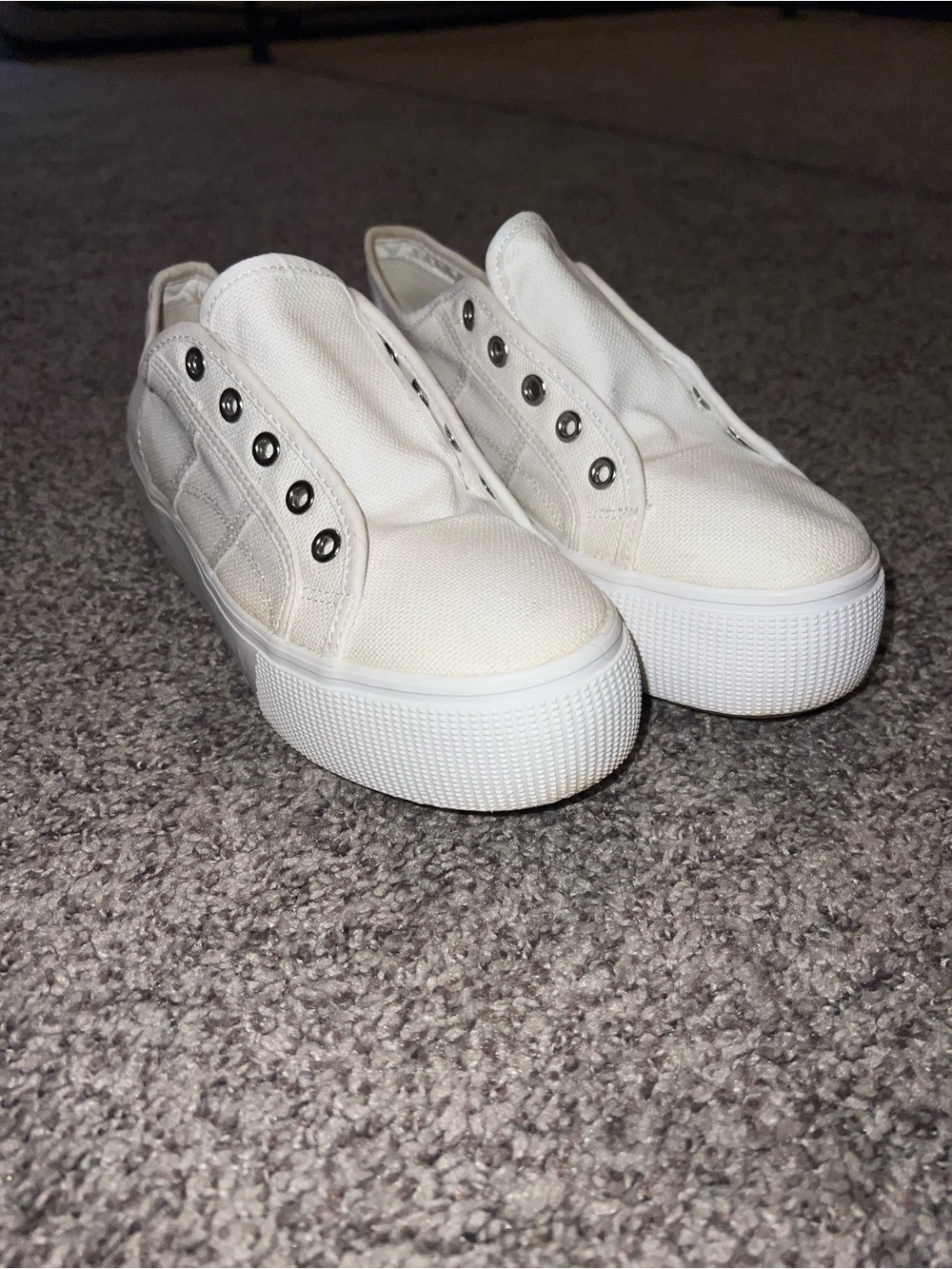 Steve Madden White Slip-On Platform Sneakers